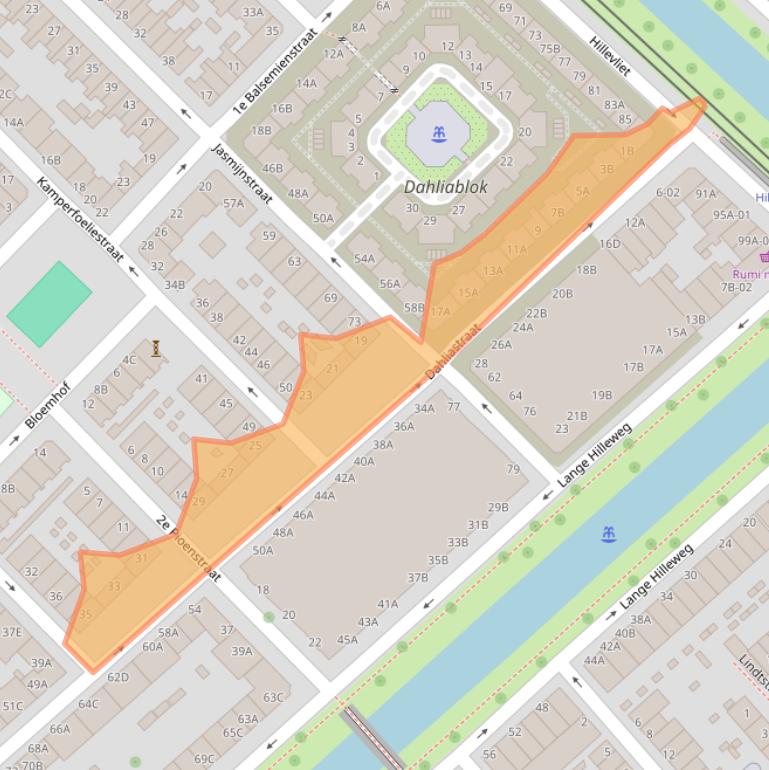 Kaart van postcodegebied 3073BA.