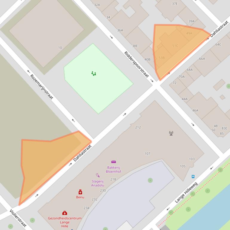 Kaart van postcodegebied 3073BB.