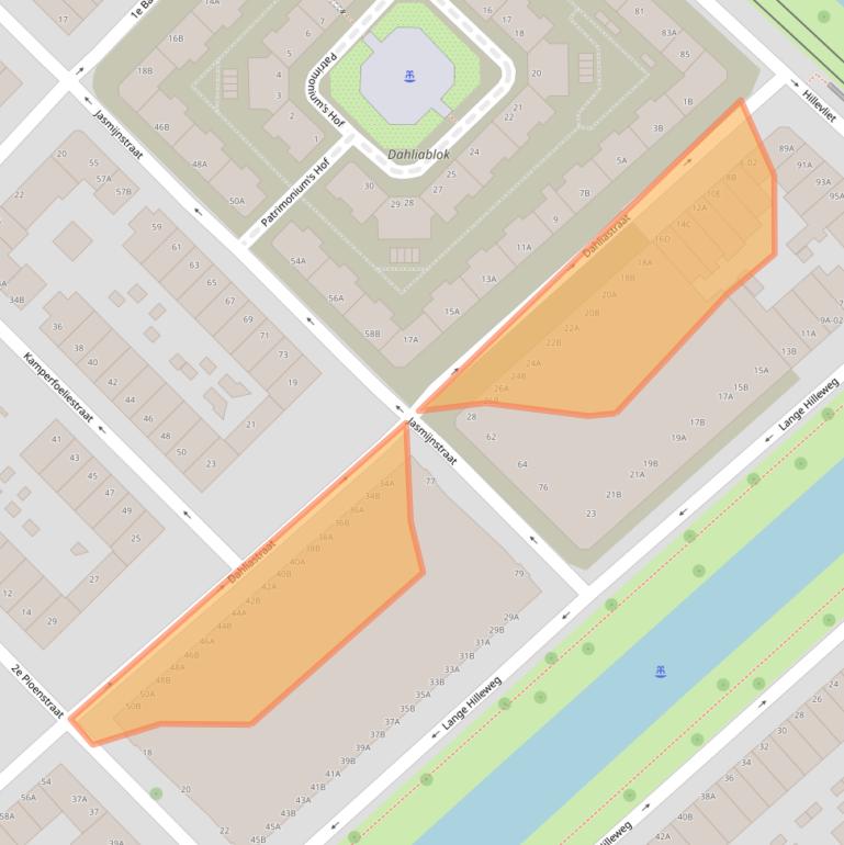 Kaart van postcodegebied 3073BC.