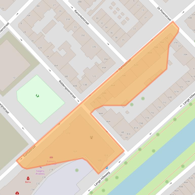 Kaart van postcodegebied 3073BE.