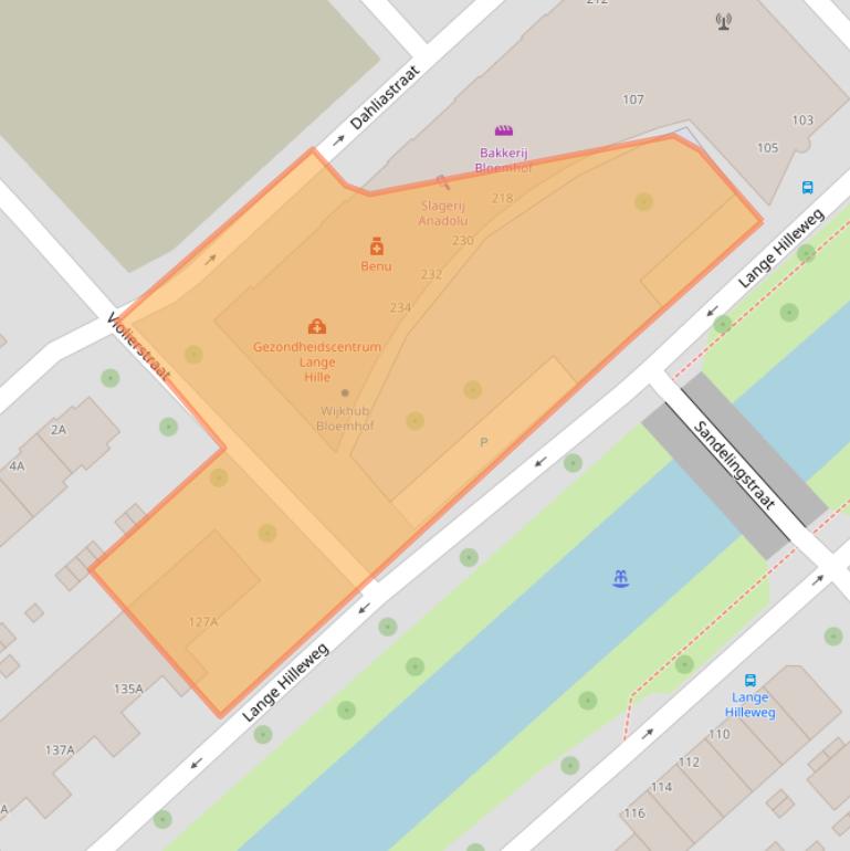 Kaart van postcodegebied 3073BK.