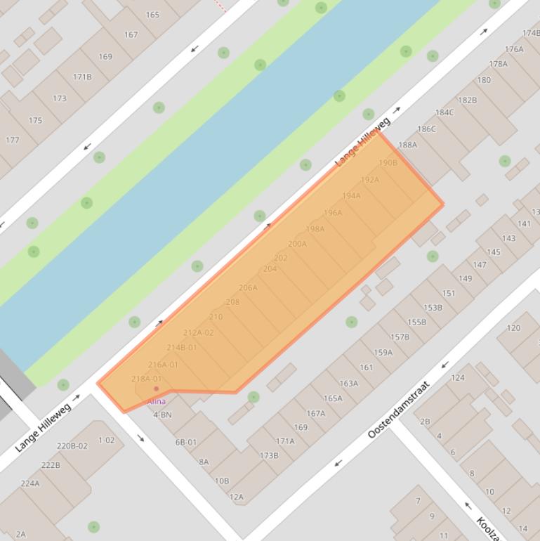 Kaart van postcodegebied 3073BX.