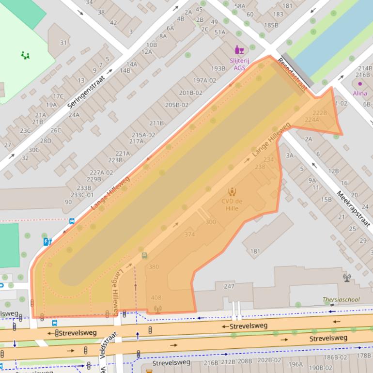 Kaart van postcodegebied 3073BZ.