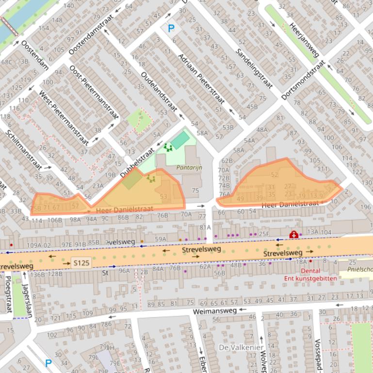 Kaart van postcodegebied 3073DC.