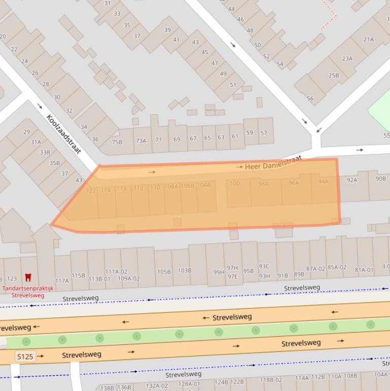 Kaart van postcodegebied 3073DG.