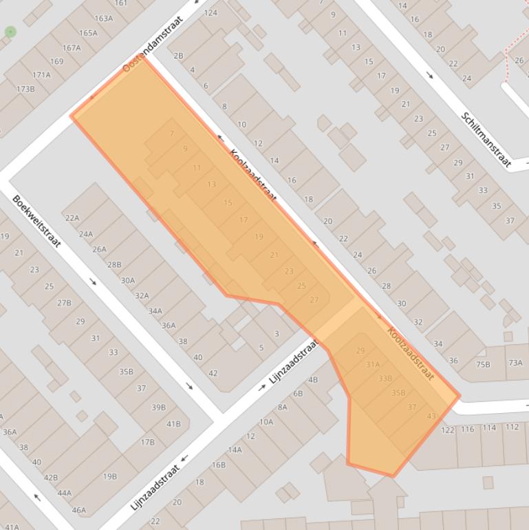 Kaart van postcodegebied 3073DH.