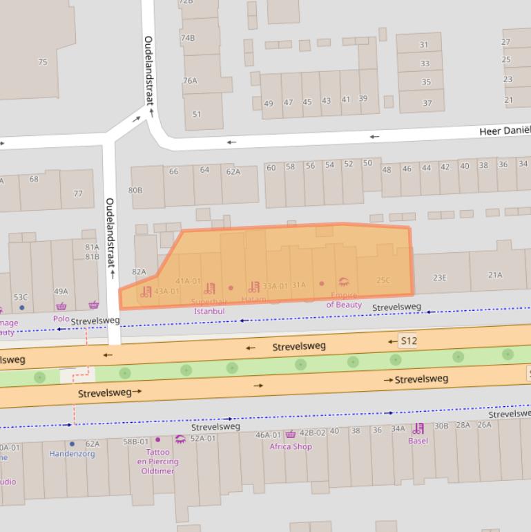Kaart van postcodegebied 3073DS.