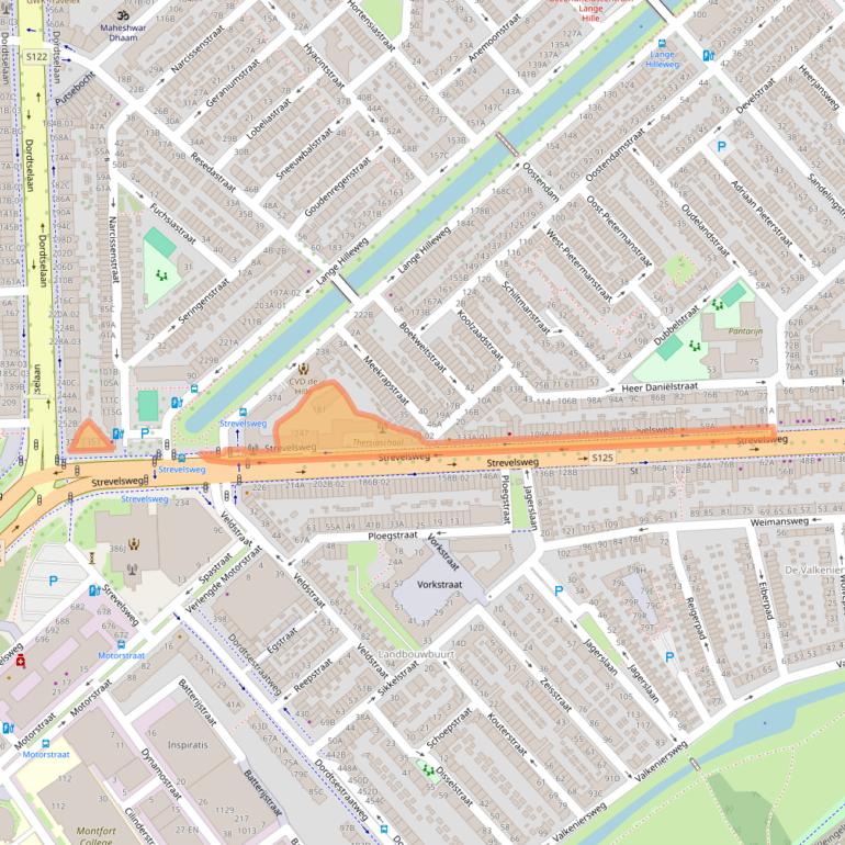 Kaart van postcodegebied 3073DZ.