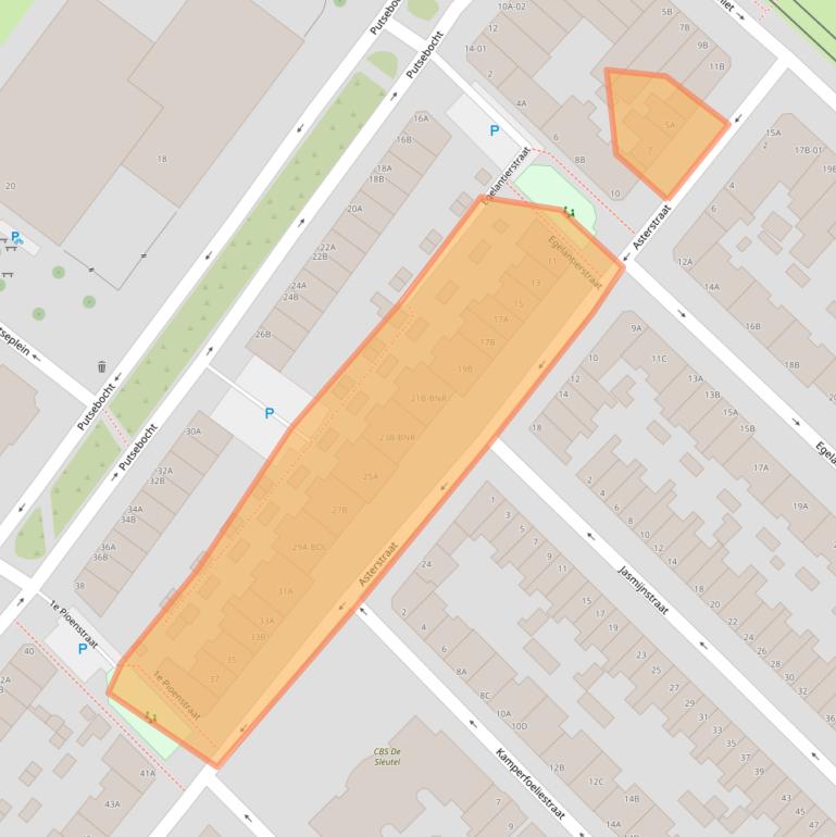 Kaart van postcodegebied 3073EA.