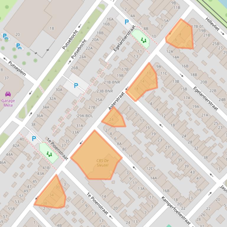 Kaart van postcodegebied 3073ED.