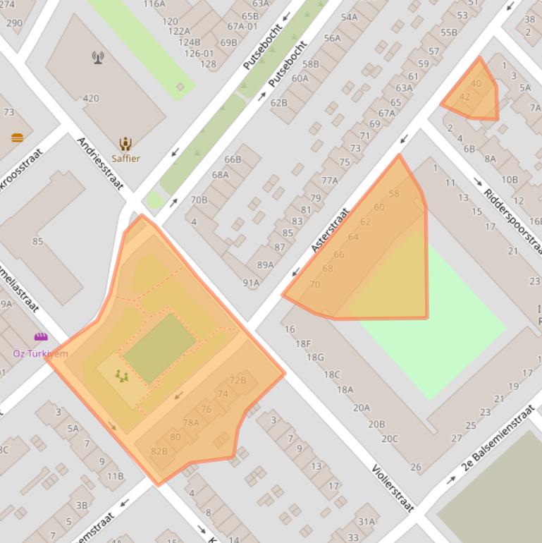 Kaart van postcodegebied 3073EE.