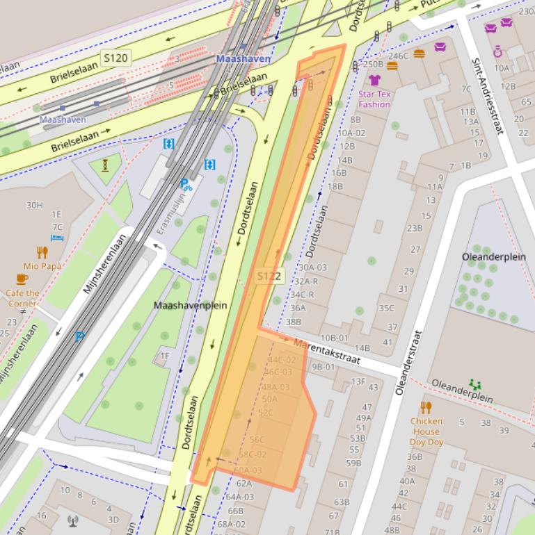 Kaart van postcodegebied 3073GD.
