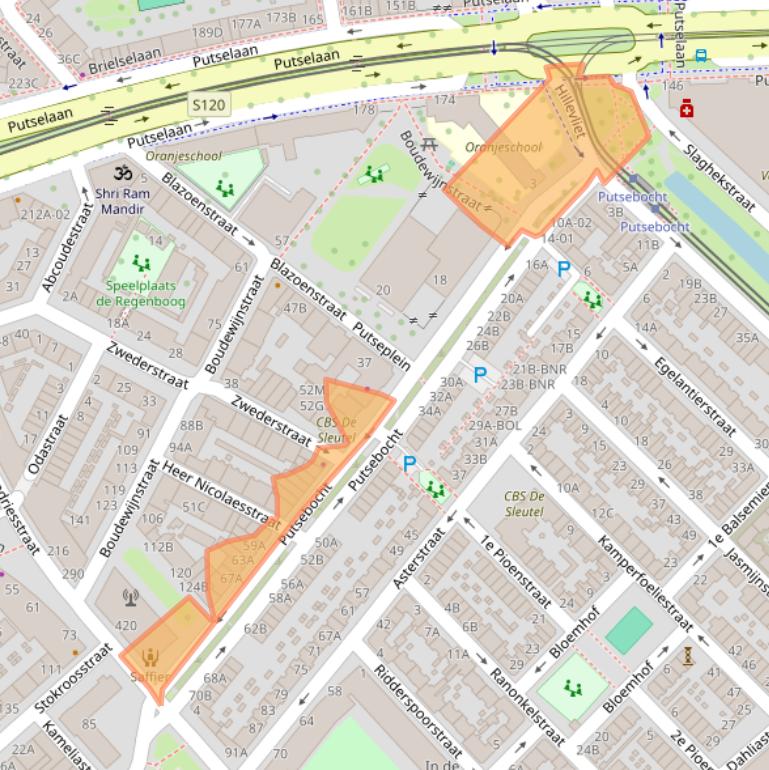 Kaart van postcodegebied 3073HD.