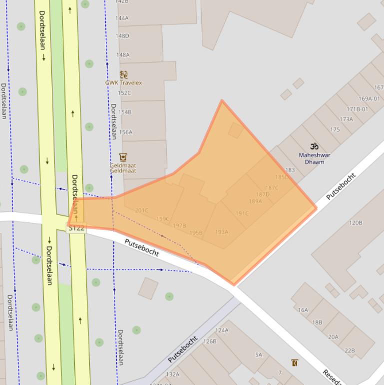 Kaart van postcodegebied 3073HJ.