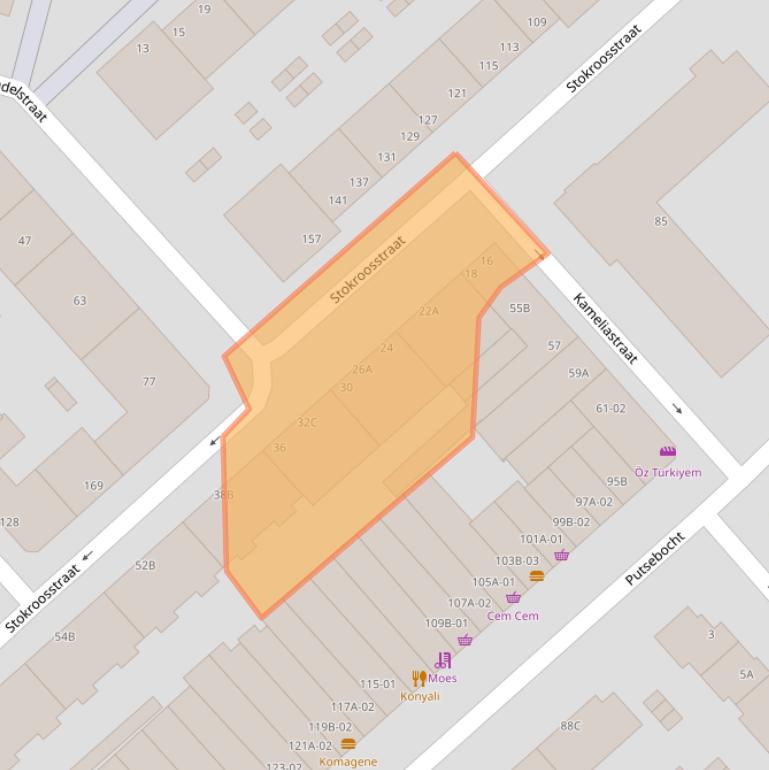 Kaart van postcodegebied 3073HX.