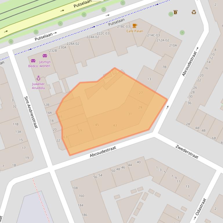 Kaart van postcodegebied 3073JB.
