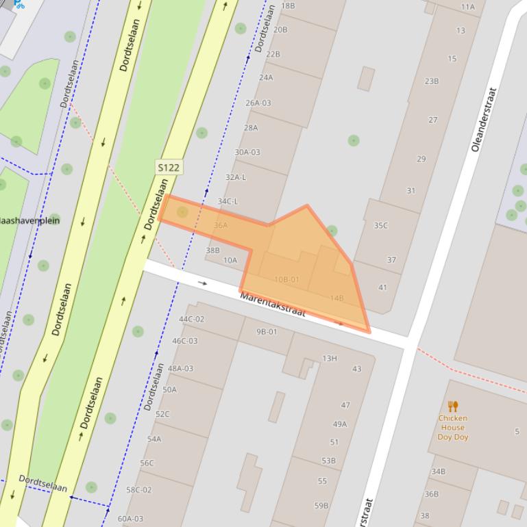 Kaart van postcodegebied 3073JK.