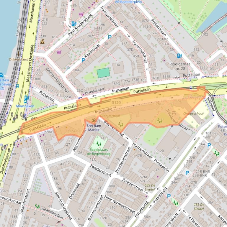 Kaart van postcodegebied 3073JM.