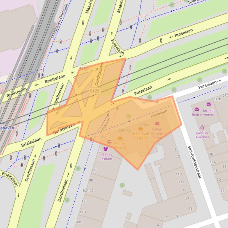 Kaart van postcodegebied 3073JP.