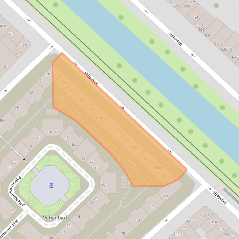 Kaart van postcodegebied 3073KK.