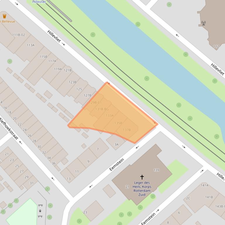 Kaart van postcodegebied 3073KN.