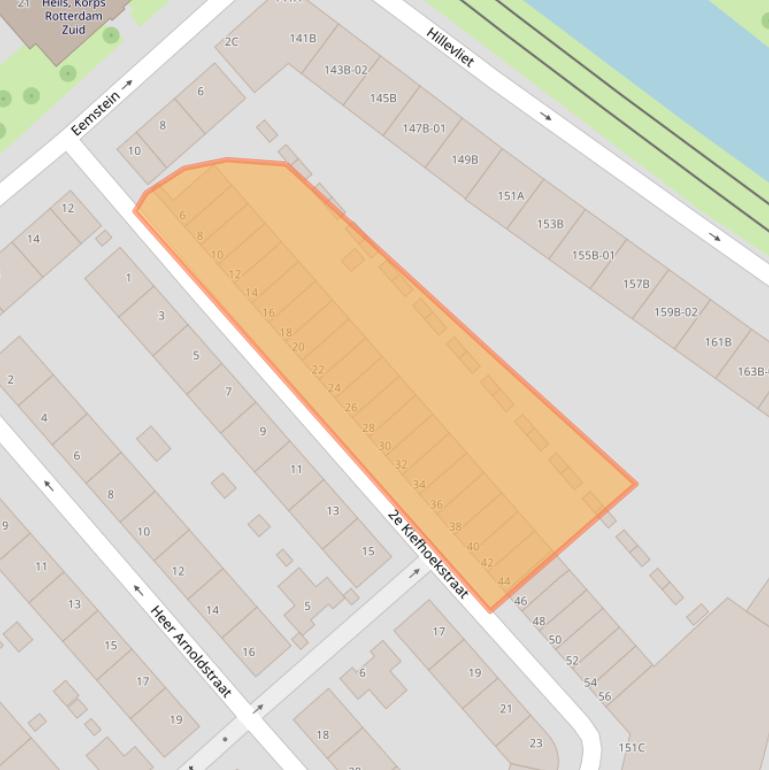 Kaart van postcodegebied 3073KW.