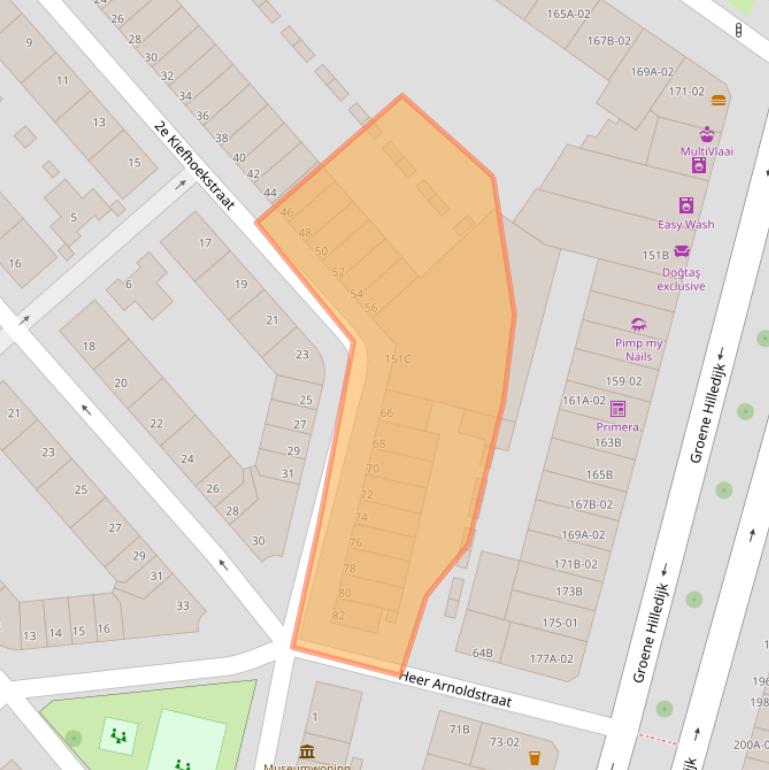 Kaart van postcodegebied 3073KX.