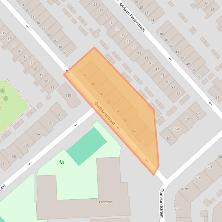 Kaart van postcodegebied 3073LL.