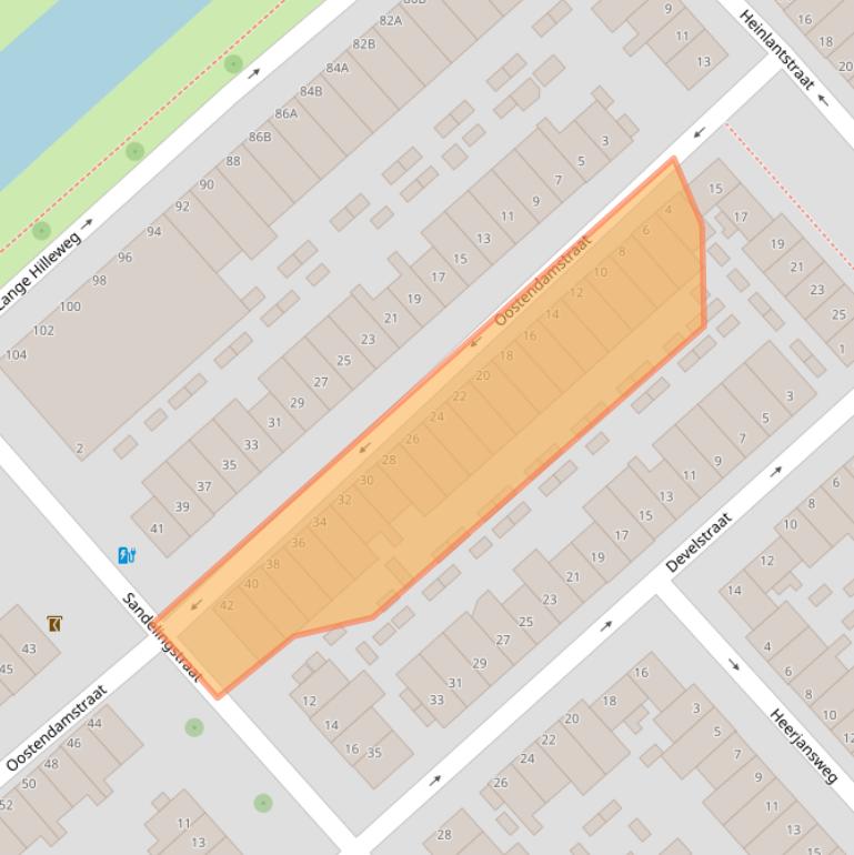 Kaart van postcodegebied 3073NH.