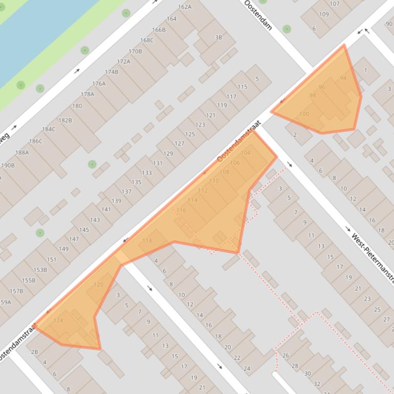 Kaart van postcodegebied 3073NK.