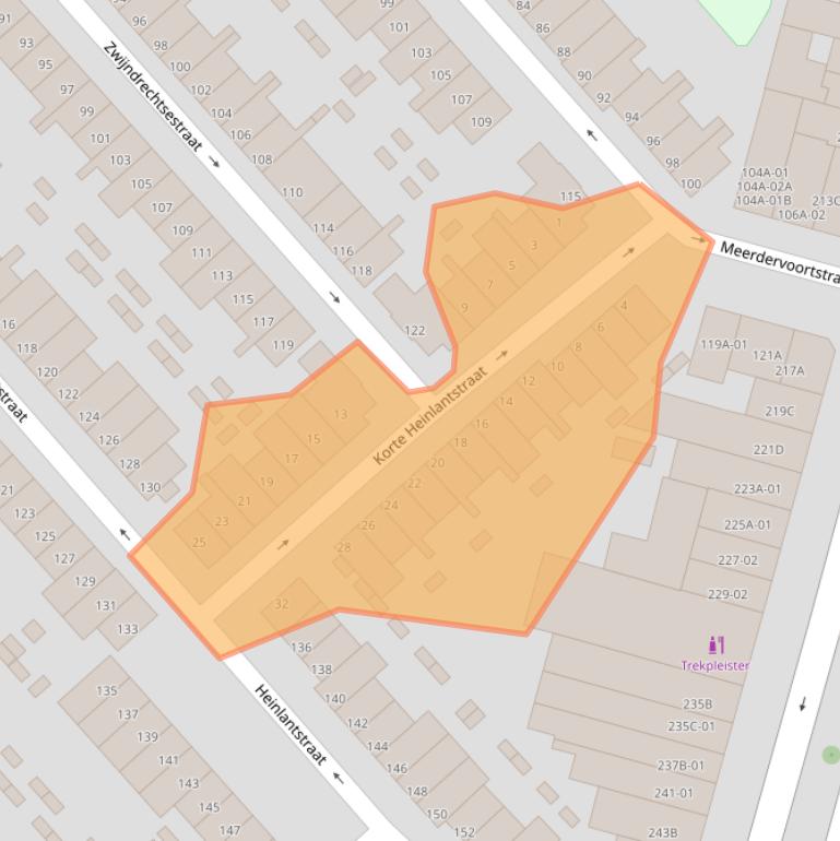 Kaart van postcodegebied 3073PB.