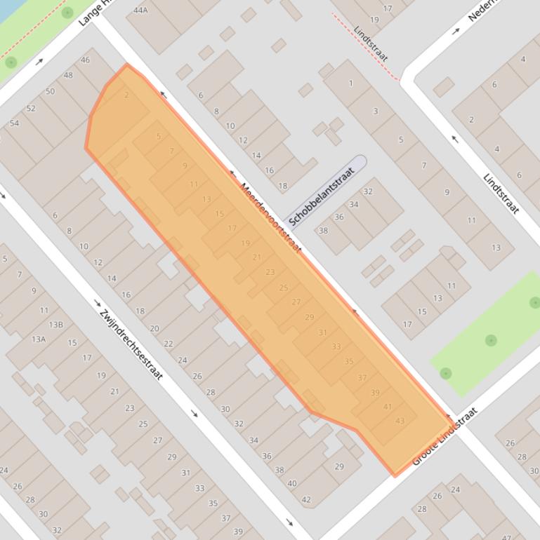 Kaart van postcodegebied 3073SJ.