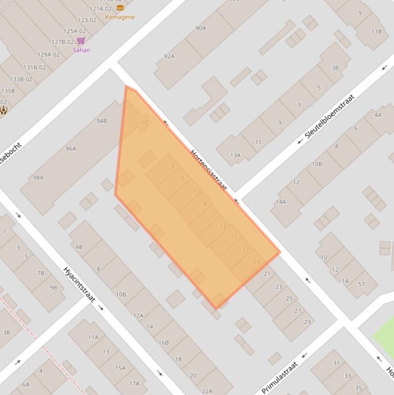 Kaart van postcodegebied 3073TB.