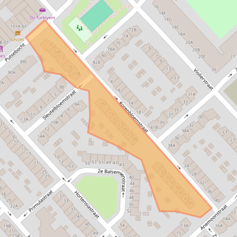 Kaart van postcodegebied 3073TN.