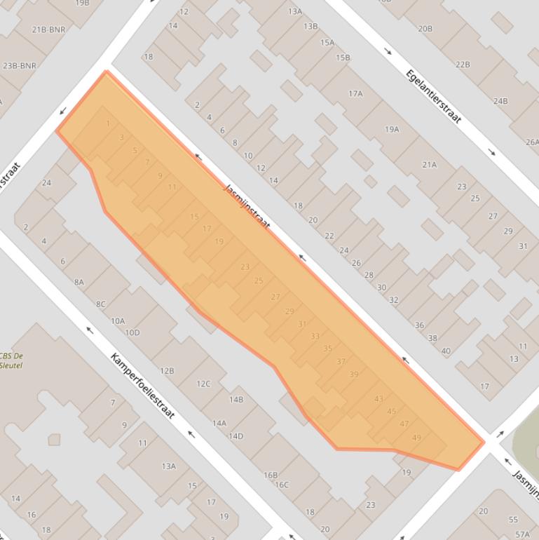 Kaart van postcodegebied 3073VL.