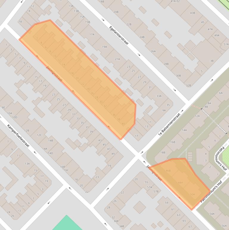 Kaart van postcodegebied 3073VP.