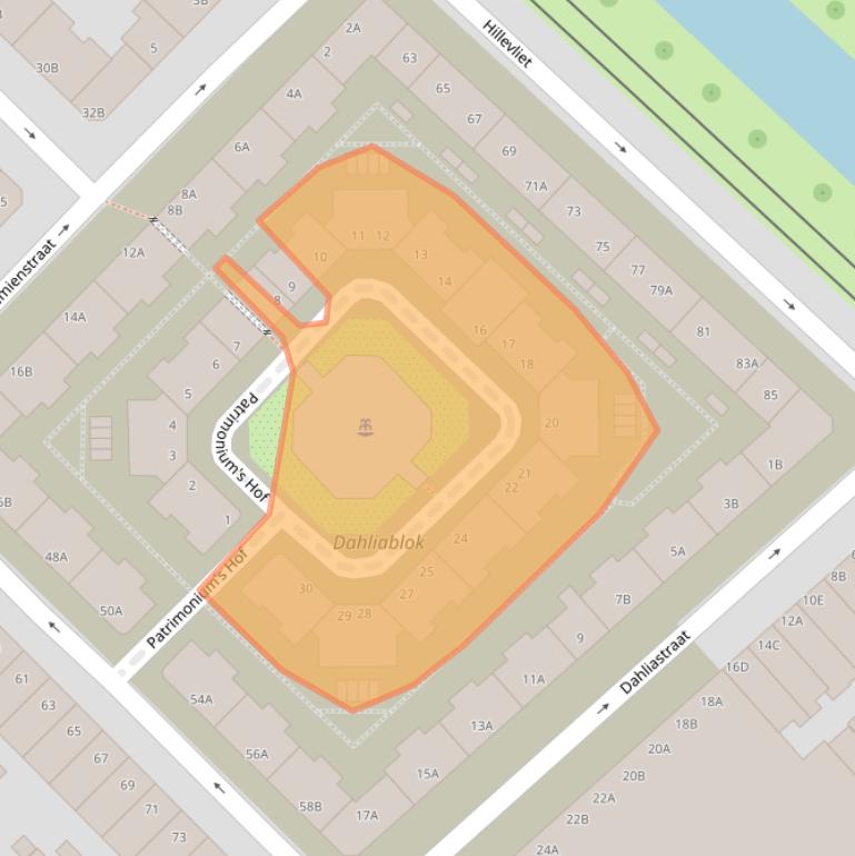 Kaart van postcodegebied 3073VT.