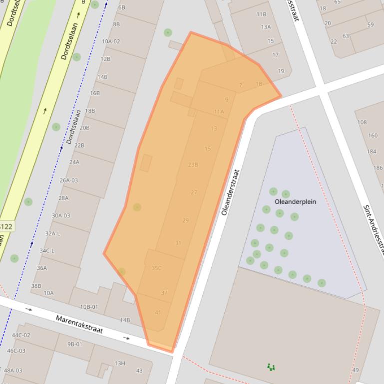 Kaart van postcodegebied 3073WL.