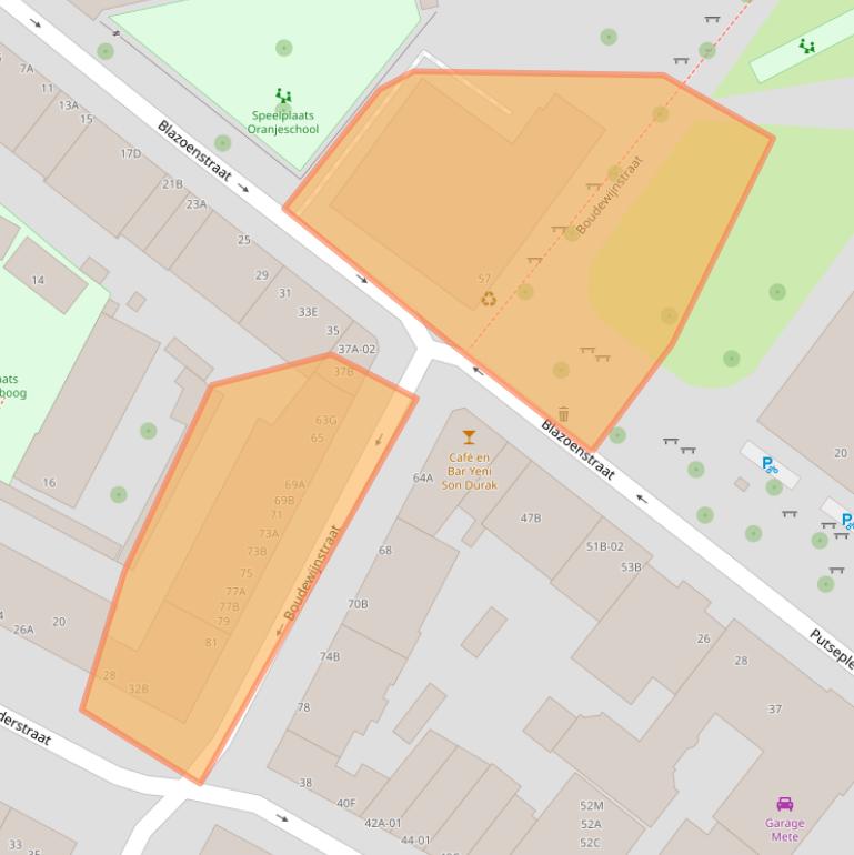 Kaart van postcodegebied 3073ZA.