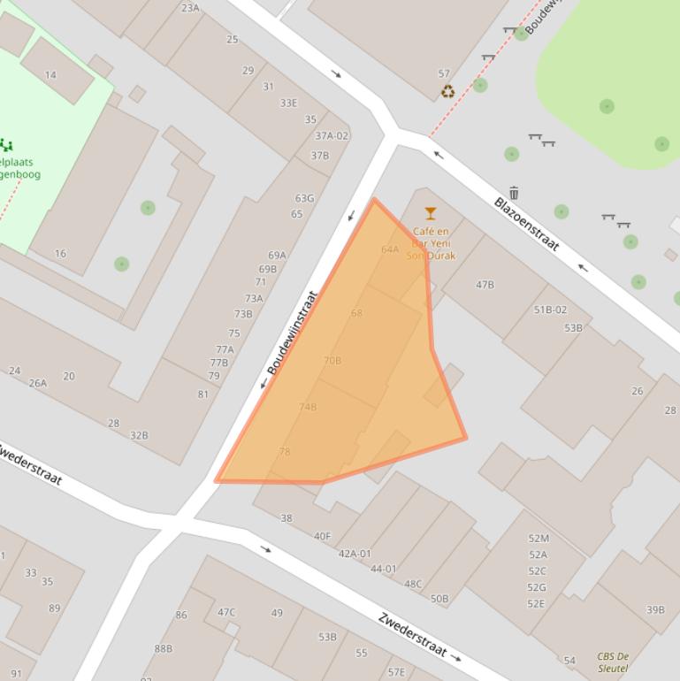 Kaart van postcodegebied 3073ZD.