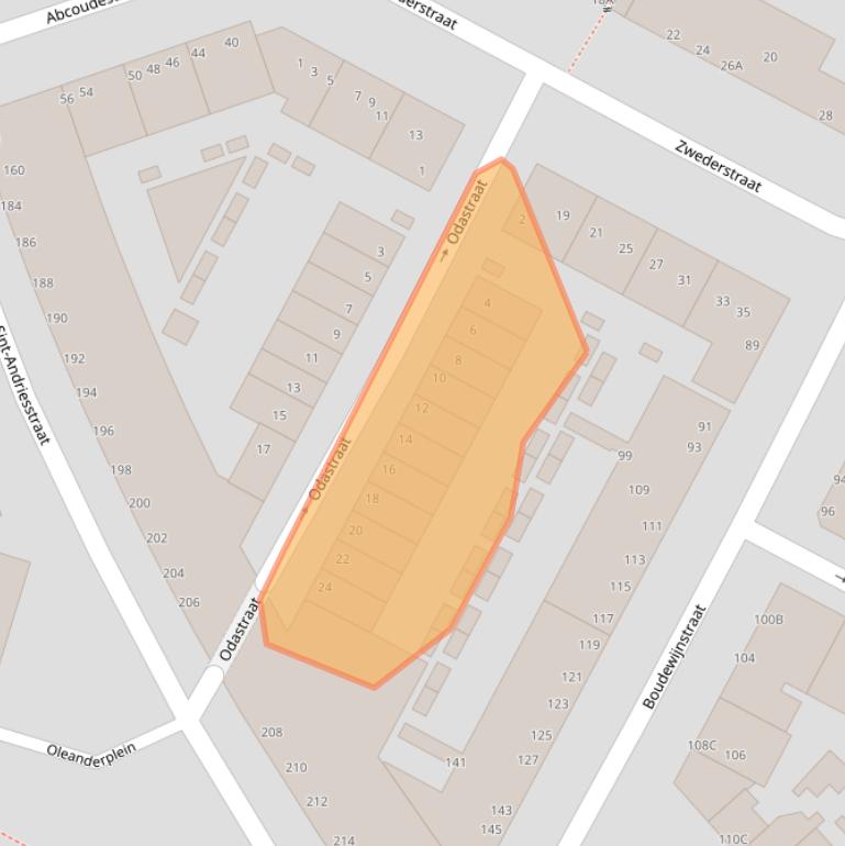 Kaart van postcodegebied 3073ZN.