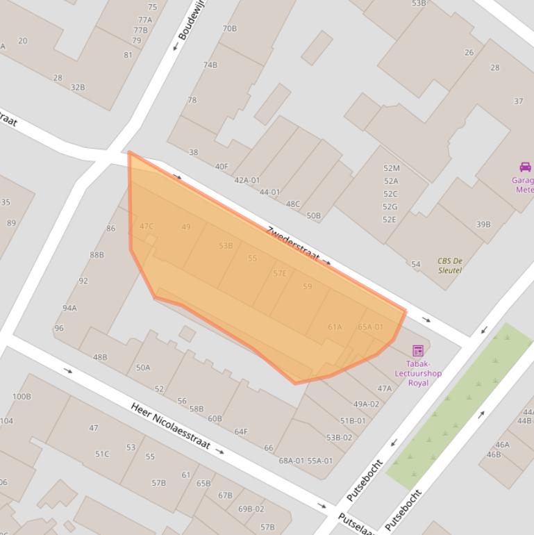 Kaart van postcodegebied 3073ZR.