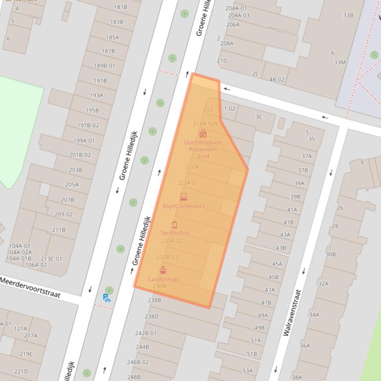 Kaart van postcodegebied 3074AC.