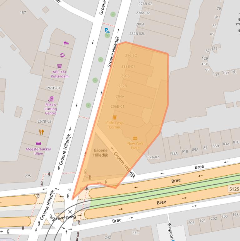 Kaart van postcodegebied 3074AG.