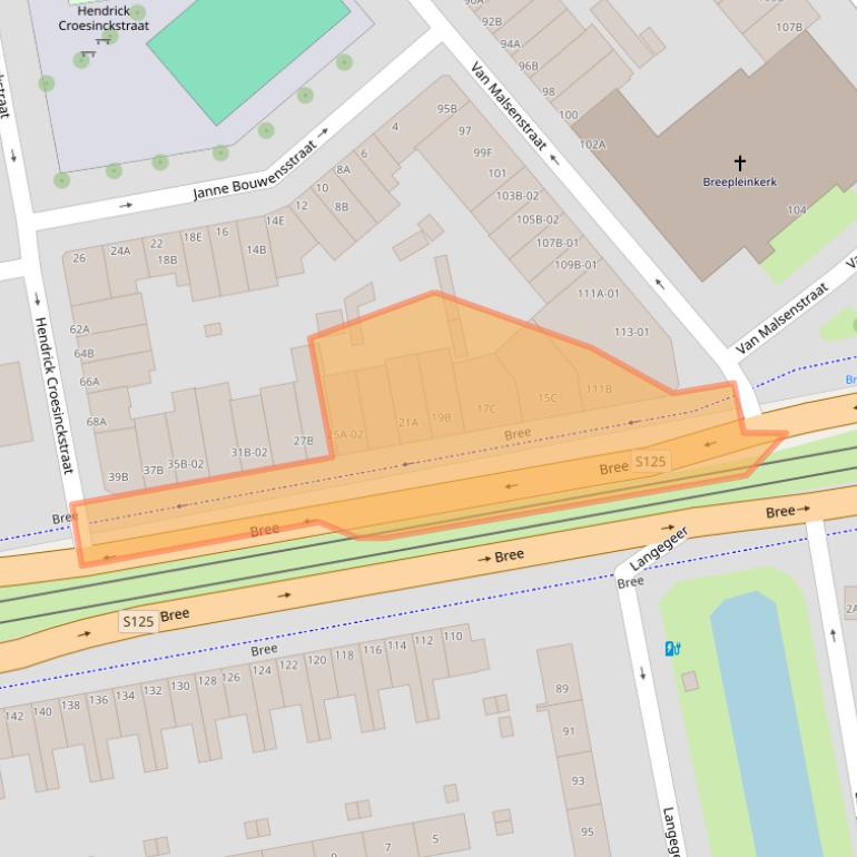Kaart van postcodegebied 3074BA.