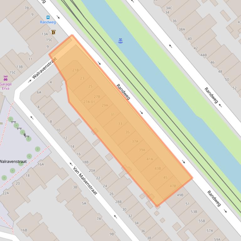 Kaart van postcodegebied 3074BH.