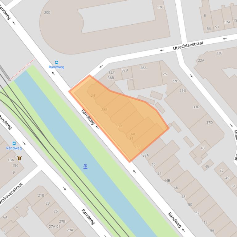 Kaart van postcodegebied 3074BN.