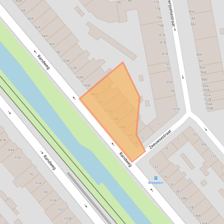 Kaart van postcodegebied 3074BV.