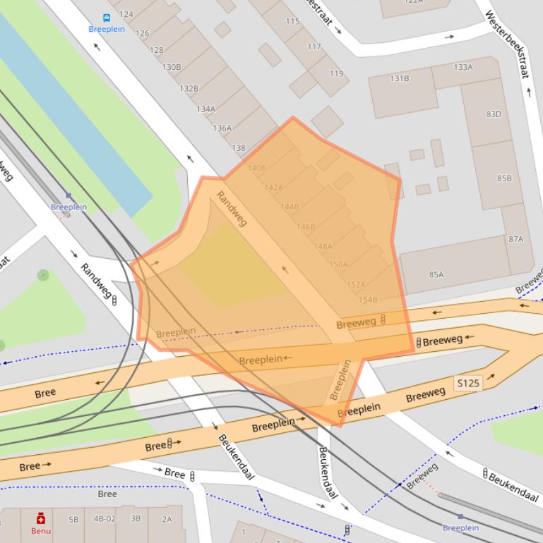 Kaart van postcodegebied 3074BX.