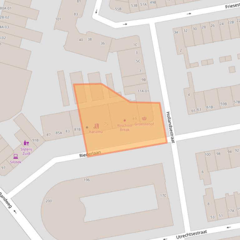 Kaart van postcodegebied 3074CD.